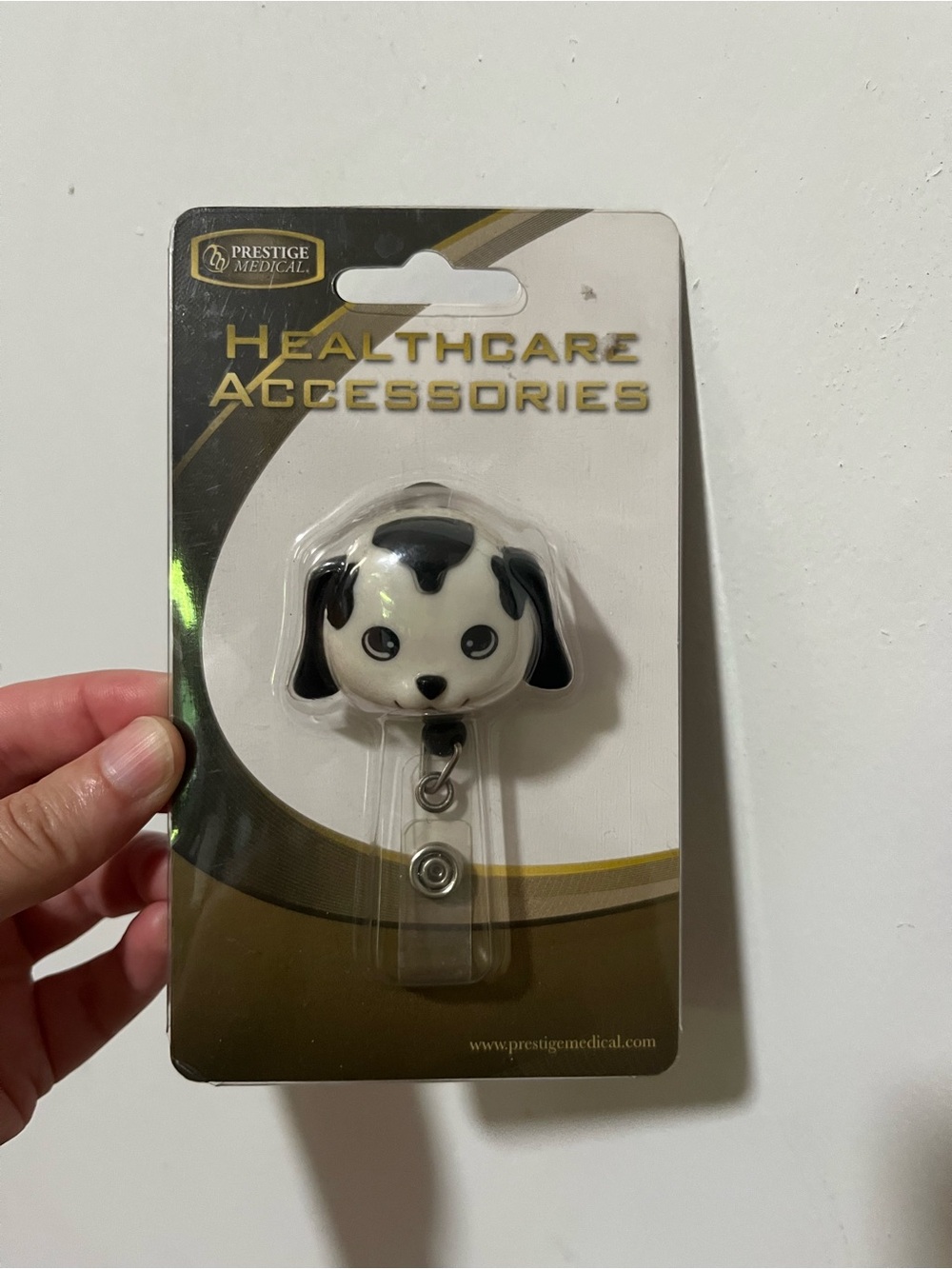 Healthcare Accessories - Black & White Dog Badge Reel